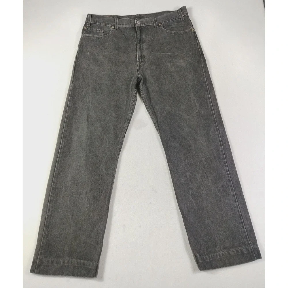 Vintage Levis 505 Jeans Mens 40 Black Regular Fit Denim 90s Grunge Skater Casual